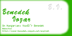 benedek vozar business card